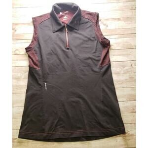 Adidas Women's S Red and Black Climacool 1/4 Zip Sleeveless Golf Top